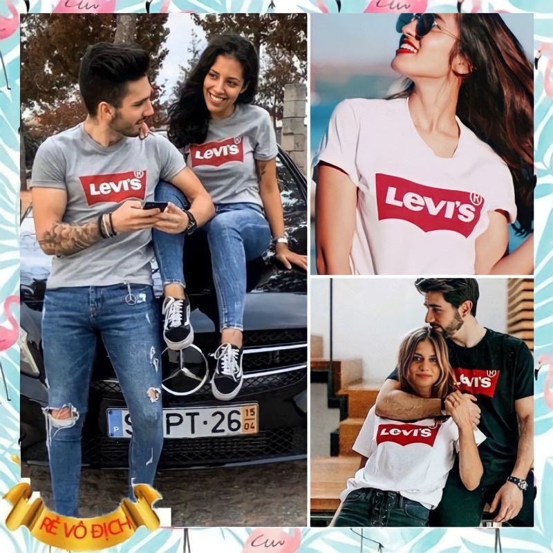 {XUẤT XỊN} Áo Phông LEVIS UNISEX  form NAM NỮ 3 màu Trắng - Đen - Xám, cotton 4 chiều thoáng mát | BigBuy360 - bigbuy360.vn