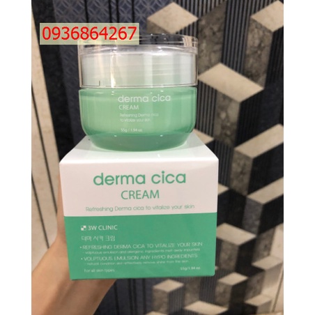 Kem dưỡng da ngừa mụn chiết xuất rau má 3W CLINIC Derma Cica cream  55g