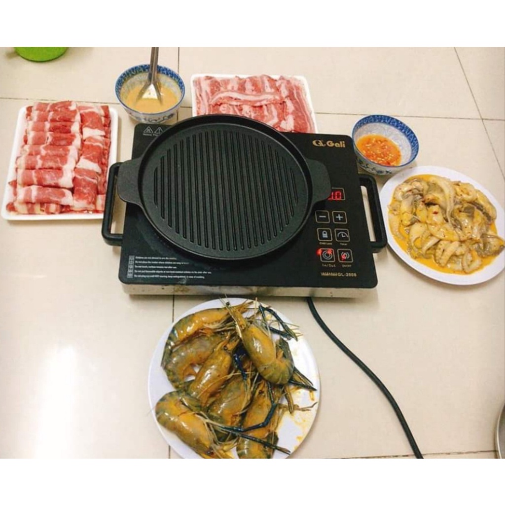 Khay nướng thịt, Chảo nướng gang chống dính đa năng Rapido tròn 24cm/26cm dùng với mọi loại bếp