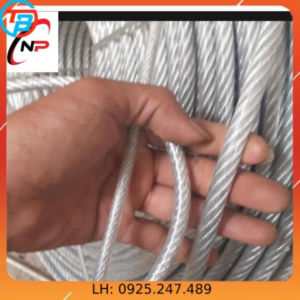 10Mét Cáp Bọc nhựa 8mm chịu lực căng cực tốt tặng kèm 2 tăng đơ,4ốc siết cáp.Sử dụng để gia cố ,neo chằng công trình