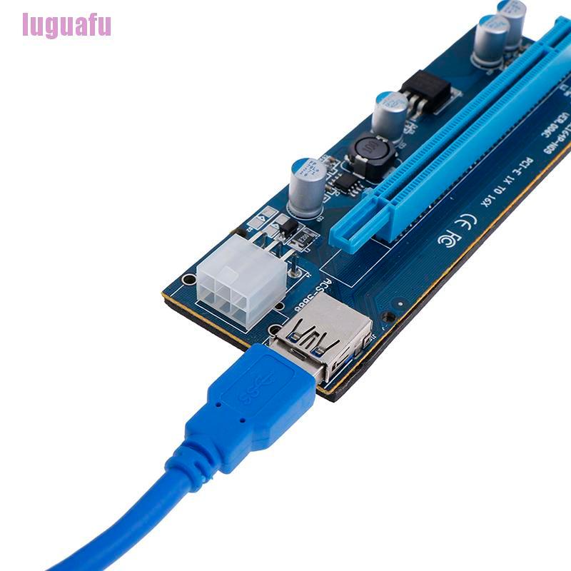 Card Chuyển Đổi PCI-E 009S PCI Express 1X Sang 16X 4Pin 6Pin SATA Molex