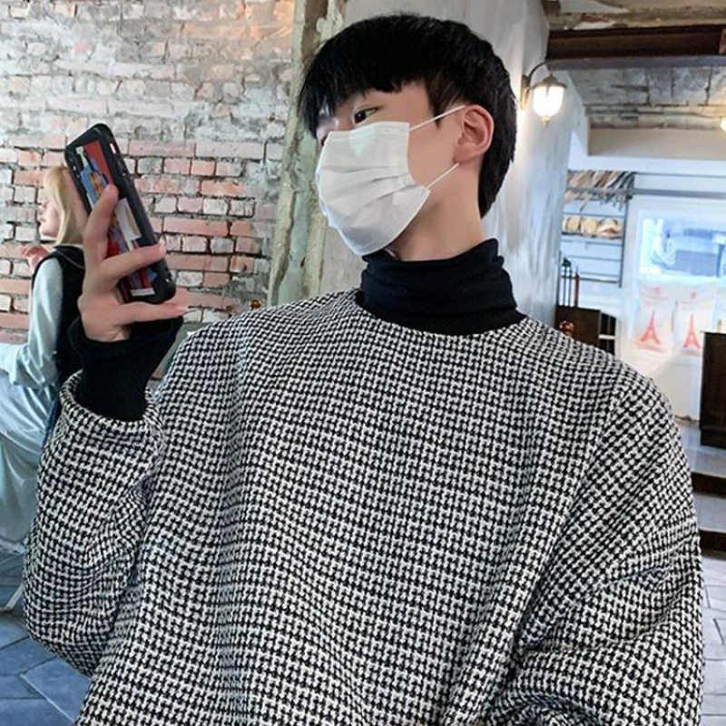 Áo sweater cổ tròn dáng rộng phong cách hàn quốc dành cho nam giới