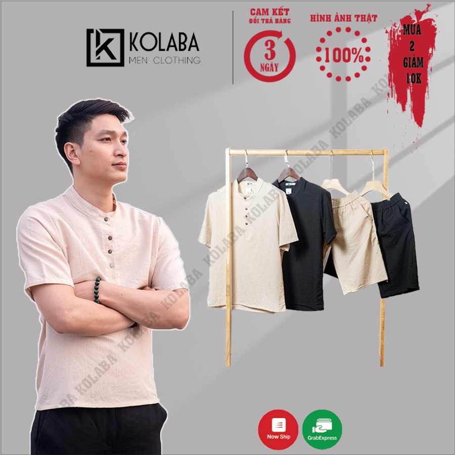 Bộ Quần Áo Đũi Ngắn Nam , Vải Đũi Cao Cấp, Chất Liệu Đũi Xước Cho Cảm Giác Mặc Rất Thoải Mái KOLABA