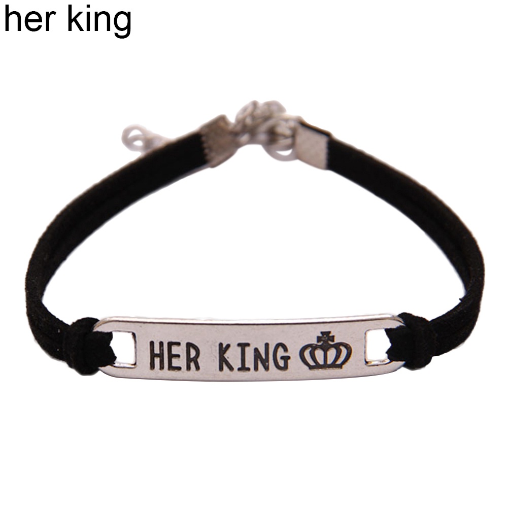 Vòng tay cặp đôi mặt khắc chữ trẻ trung cho nam/nữ