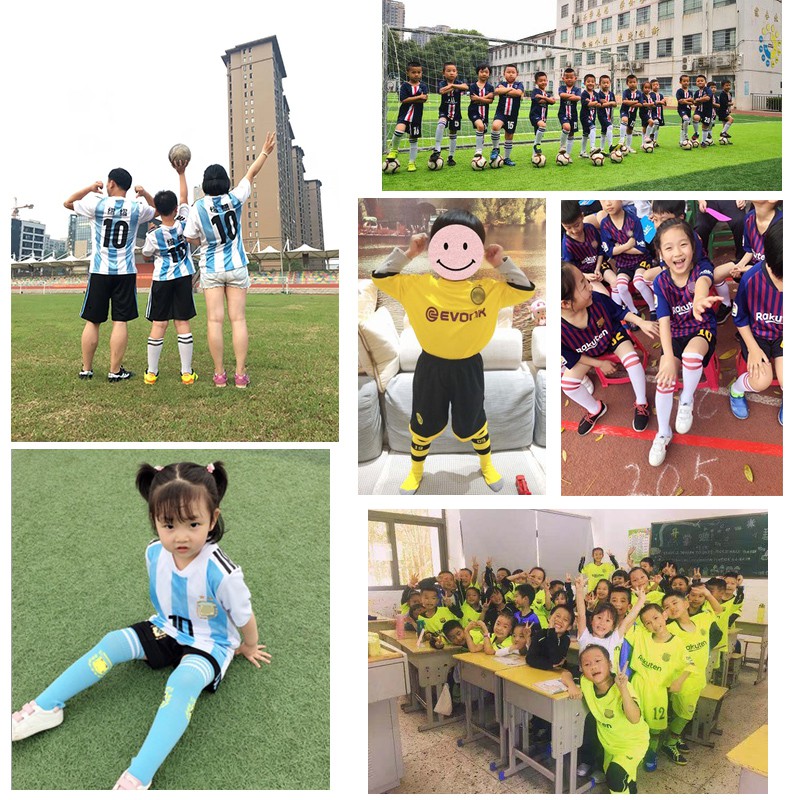 Jersey Y✣▣❉Đồng phục bóng đá trẻ em phù hợp với nam và nữ học sinh tiểu đội tuyển áo đấu quần thể thao tùy biến