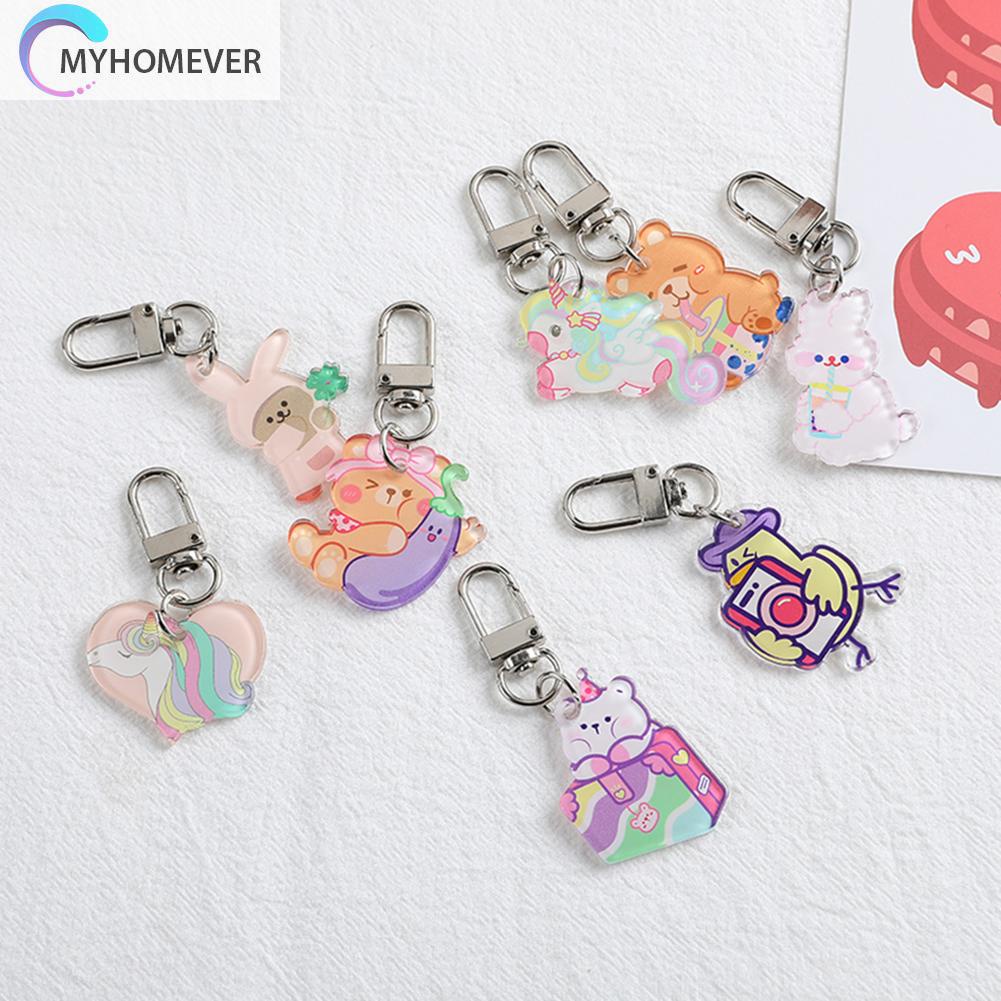 Móc khóa hình hoạt hình bằng acrylic phong cách Hàn Quốc