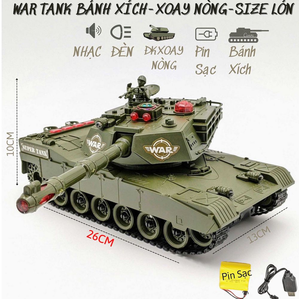 [NHIỀU MẪU]Xe tăng Đức Leopard 2 điều khiển bánh xích pin sạc