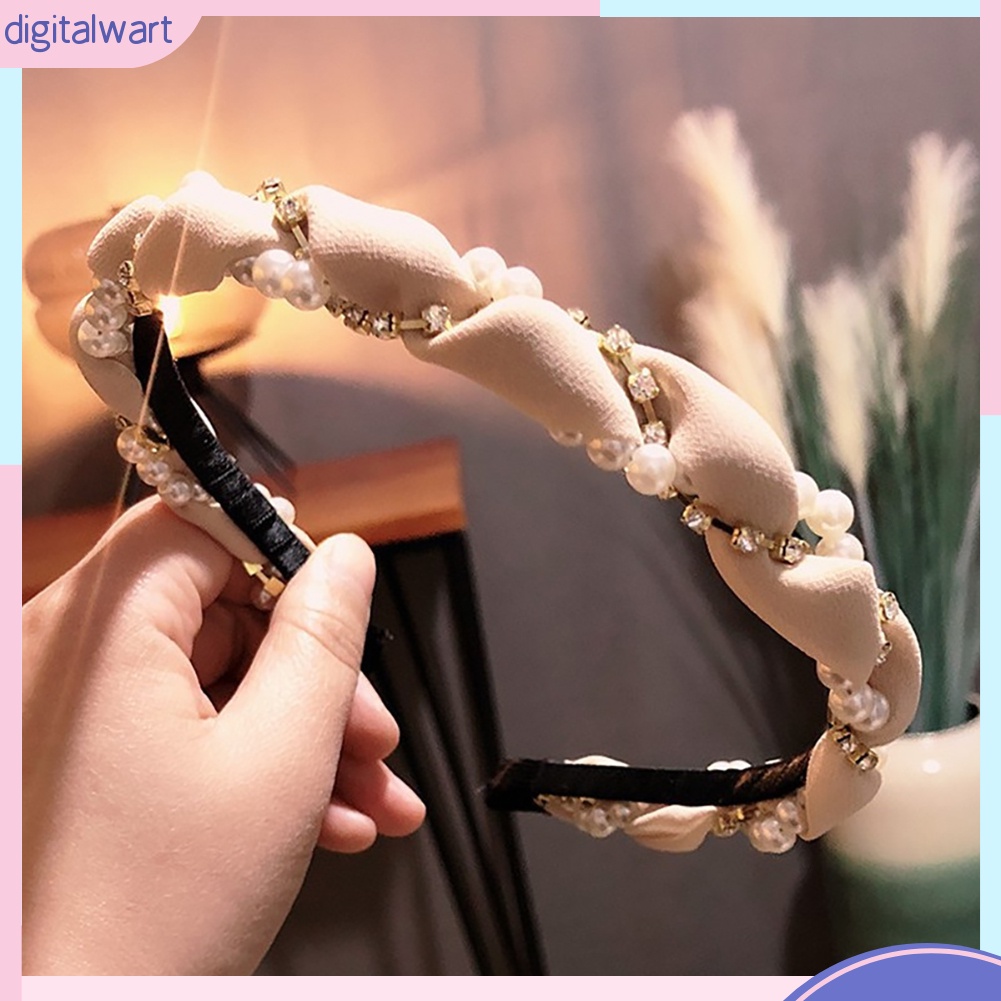 Băng Đô Cài Tóc Đính Ngọc Trai Giả DIY Dễ Thương Cho Nữ