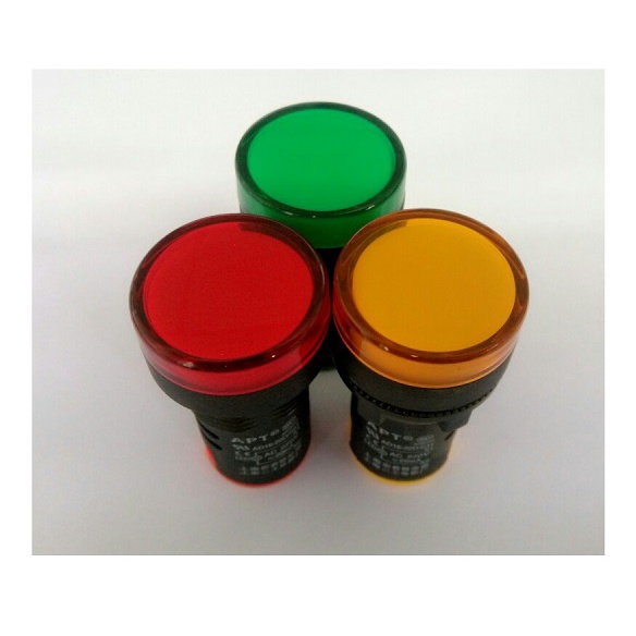 Đèn báo pha phi 22, 220V, 24V Đỏ, Vàng, Xanh dùng cho tủ điện