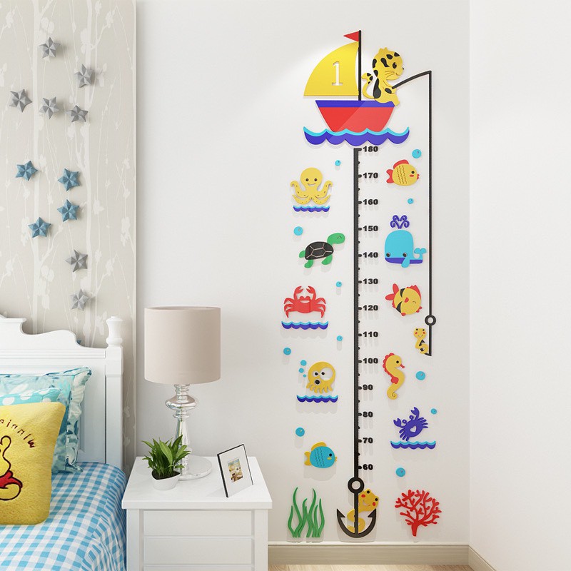 (HÀNG LOẠI 1) DECAL DÁN TƯỜNG ĐO CHIỀU CAO BÉ