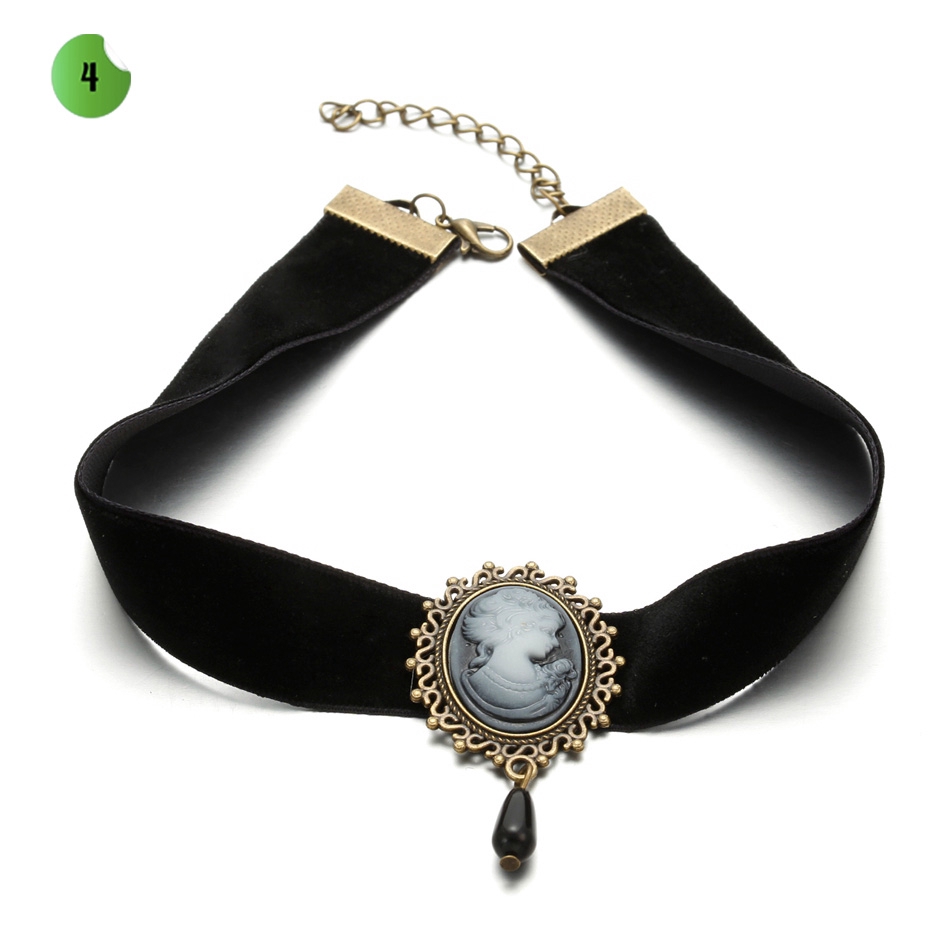 Vòng cổ choker ren đính đá hình giọt nước phong cách retro [6-15% | BigBuy360 - bigbuy360.vn