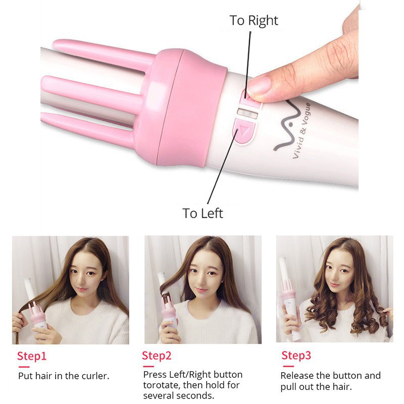 【Xác thực】 Máy Uốn Tóc🌸Máy Làm Tóc Làm Xoăn Xoay Tự Động 360 Độ Hàng Chính Hãng VIVID & VOGUE