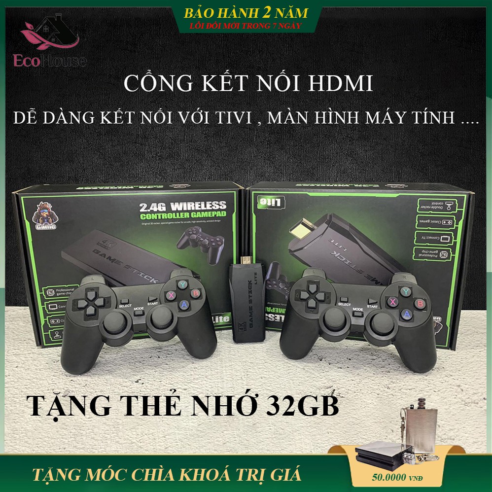 Máy Chơi Game Cầm Tay Không Dây 4 Nút HDMI 3500 Trò Chơi Cổ Điển, Phân Giải 4K, Bảo Hành 2 Năm