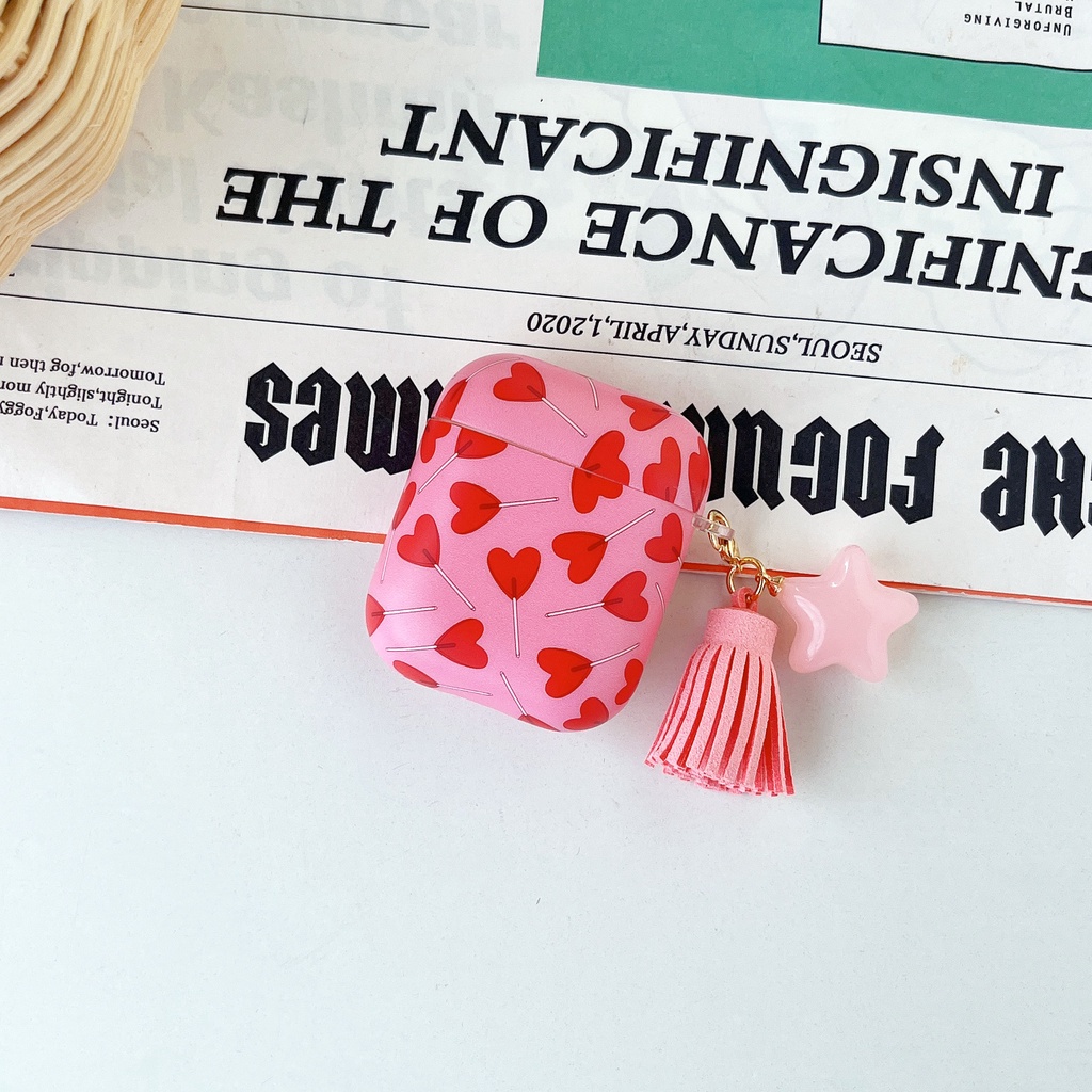 Vỏ Bảo Vệ Hộp Sạc Tai Nghe AirPods3 Pro AirPods2gen Màu Hồng Họa Tiết Trái Tim Dễ Thương 2021 Ốp