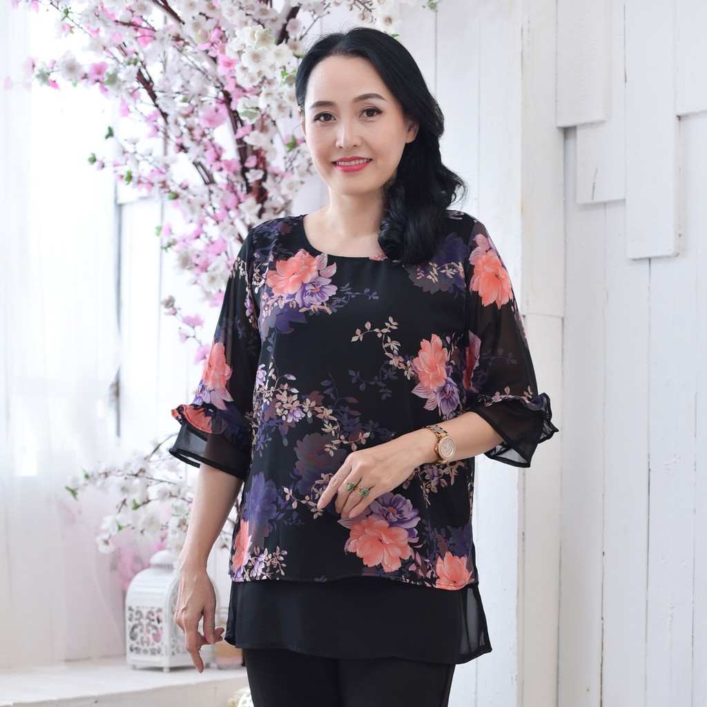 Madam Sotoni - Thời trang trung niên - Áo kiểu nữ trung niên - VHBT903