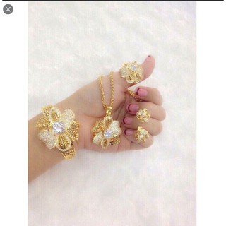 bộ trang sức đá đỏ quý phái