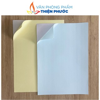 Giấy decal đế xanh đế vàng xấp 100 tờ - nhãn dán các loại thiện phước