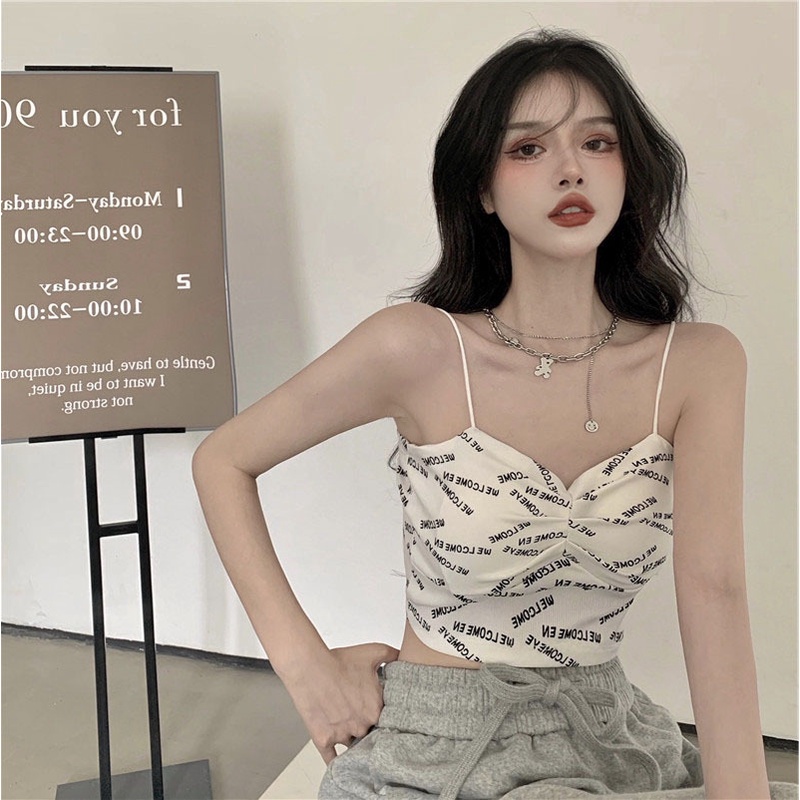 Phiên Bản Hàn Quốc Mới Của Cô Gái Nóng Bỏng Áo Hai Dây Nhỏ Bên Trong Thiết Kế Cảm Giác Siêu Nóng Có Đệm Ngực Cho Nữ