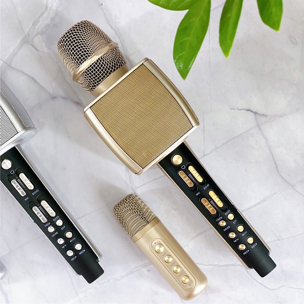 Micro karaoke bluetooth YS98 cao cấp thêm 1 mic để hát song ca tích hợp loa bass tress - Micro bluetooth karaoke | BH 6T