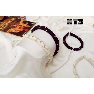 Băng đô cài tóc ht3 kiểu tết mix dây hạt trai - cài tóc vải lụa sang, xịn - hbd0003