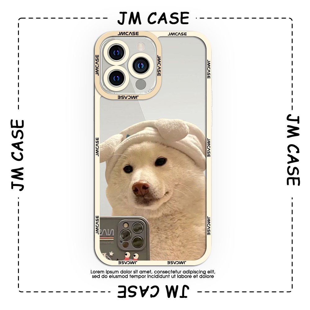 Ốp lưng iphone cạnh vuông JM Case Akita Selfie cute 6plus/6s/6splus/7/7plus/8/8plus/x/xs/11/12/pro/max/plus/promax