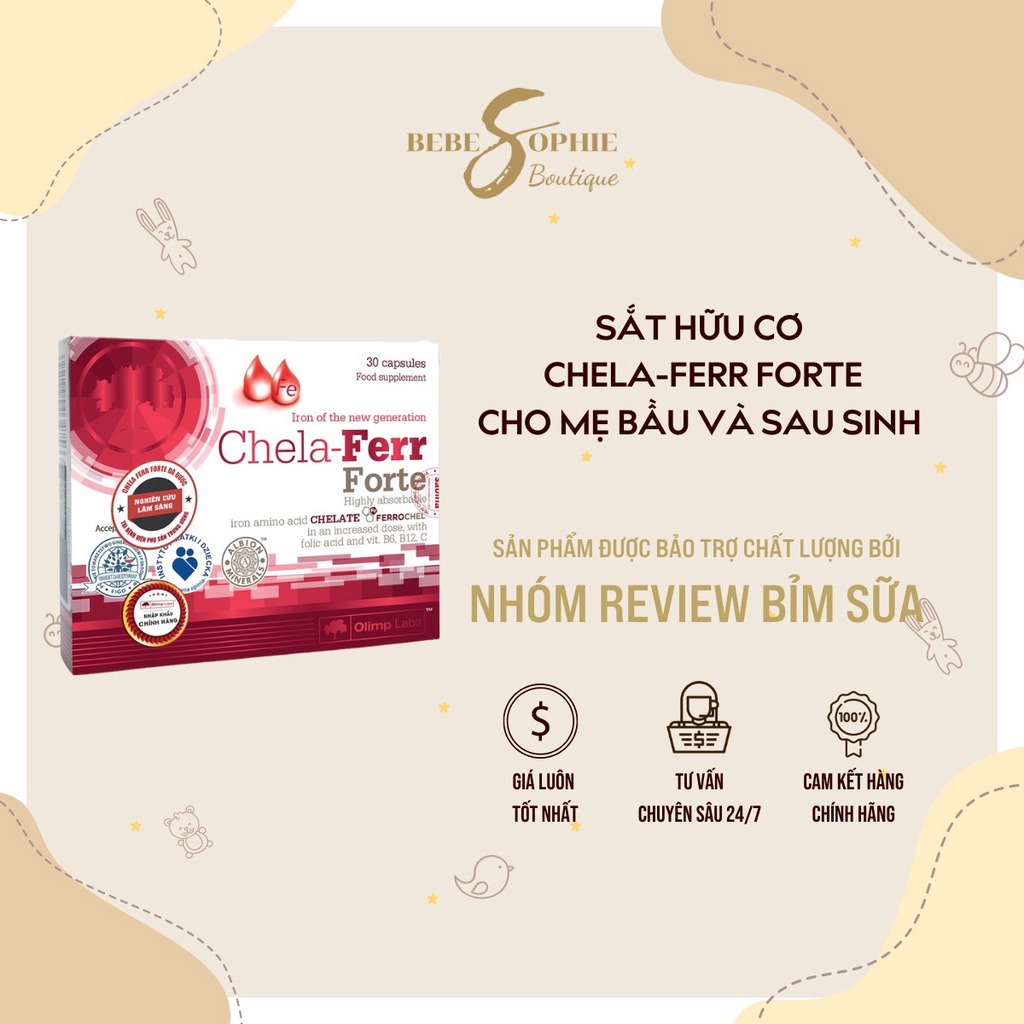 Chính hãng - Sắt hữu cơ CHELA FERR® FORTE cho mẹ bầu - sau sinh
