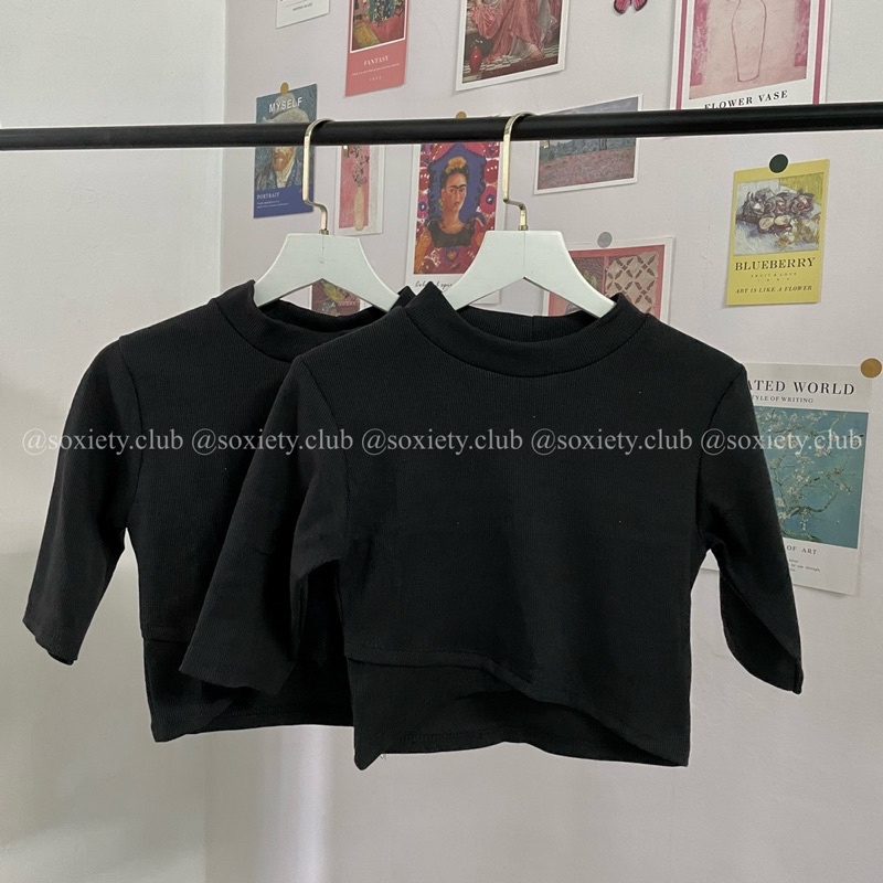 [HÌNH THẬT] Áo cổ lọ tay lỡ croptop dành cho nữ mùa hè trẻ trung quyến rũ A23