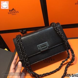 TÚI C.N.K DA KÌ NHÔNG KHÓA GẬP ĐEN size 24