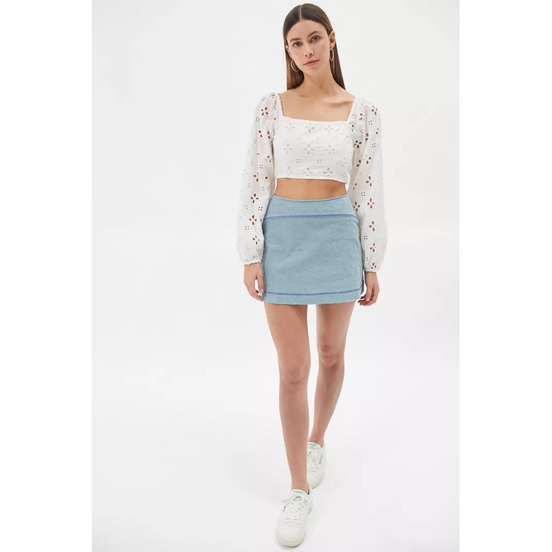 Chân váy kaki Sunny Distressed DenimSkirt UO VNXK | BigBuy360 - bigbuy360.vn