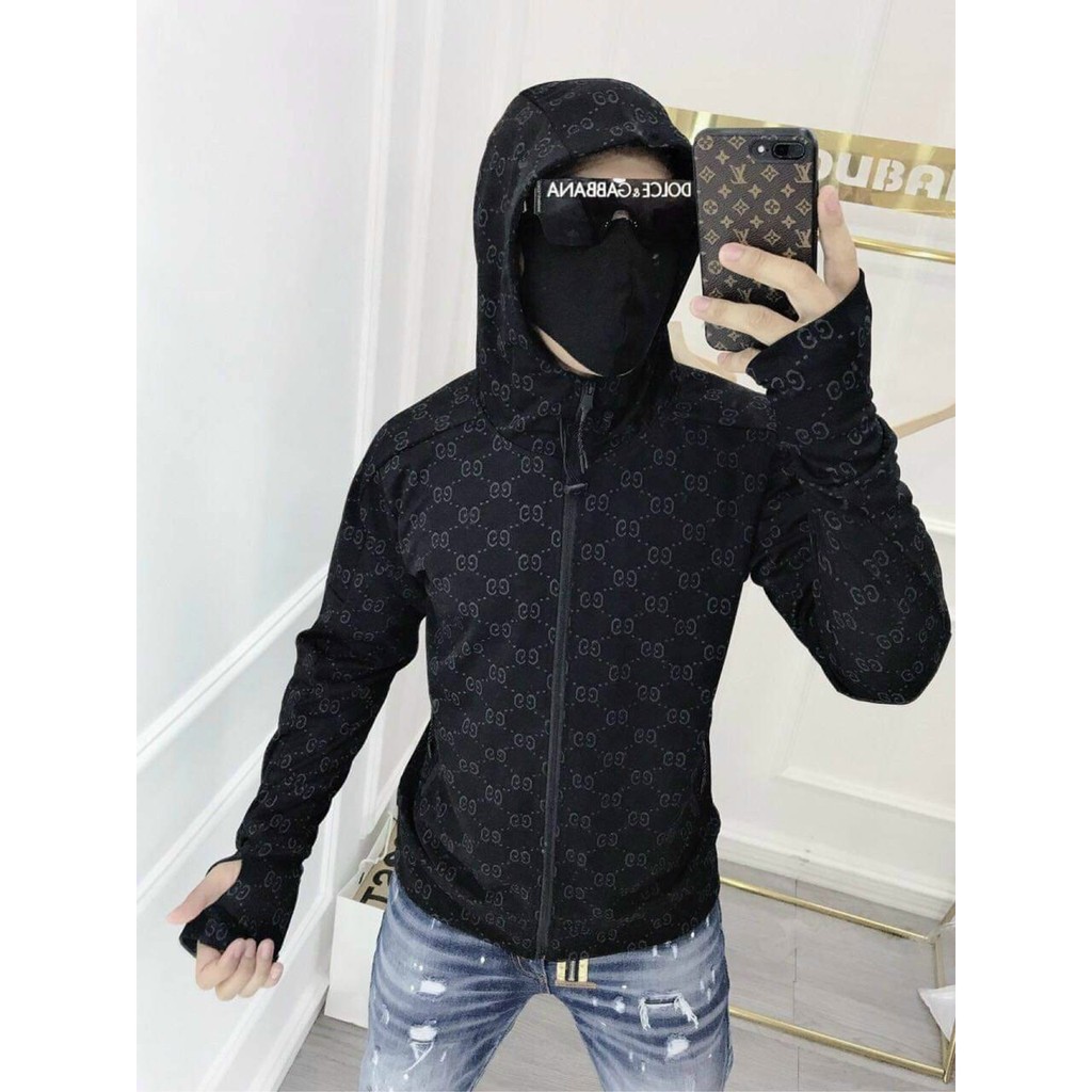 Áo khoác chống nắng đa năng nam nữ cặp đôi xỏ ngón, túi ngoài khóa kéo, tay chống nắng