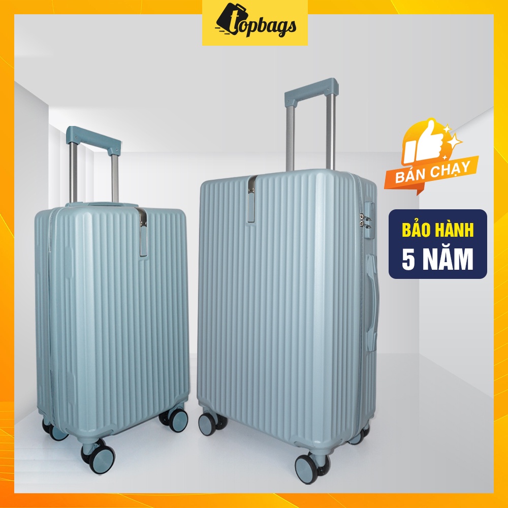 Vali kéo nhựa VL035 size 20/24 màu xanh - Vali kéo nhựa TOPBAGS