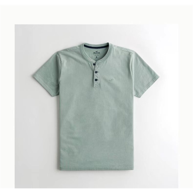 Áo Thun Cotton Ngắn Tay Cổ Đứng Thêu Hình Hoco Hollister Thời Trang Giản Dị Chất Lượng Cao 2022 Dành Cho Nam