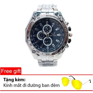 Đồng Hồ Nam ORIANDO Dây Inox Chống Rỉ + Tặng kính mắt đi ban đêm Night View Glass