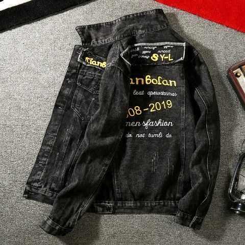 Áo Khoác Denim Kẻ Sọc Nhiều Màu Sắc Phong Cách Hàn Quốc Cho Nam Giới