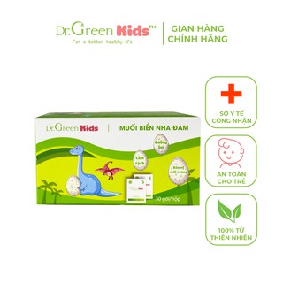Muối rửa mũi Dr.Green Kids, hộp 30 gói, vệ sinh mũi cho bé