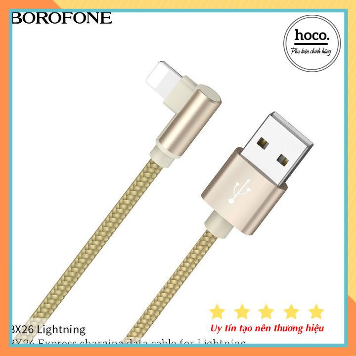 Cáp Sạc Chữ L Borofone BX26 Cổng Micro-USB / Lightning / Type-C Max 2.4A Dành Cho Game Thủ - Bảo Hành 12 Tháng