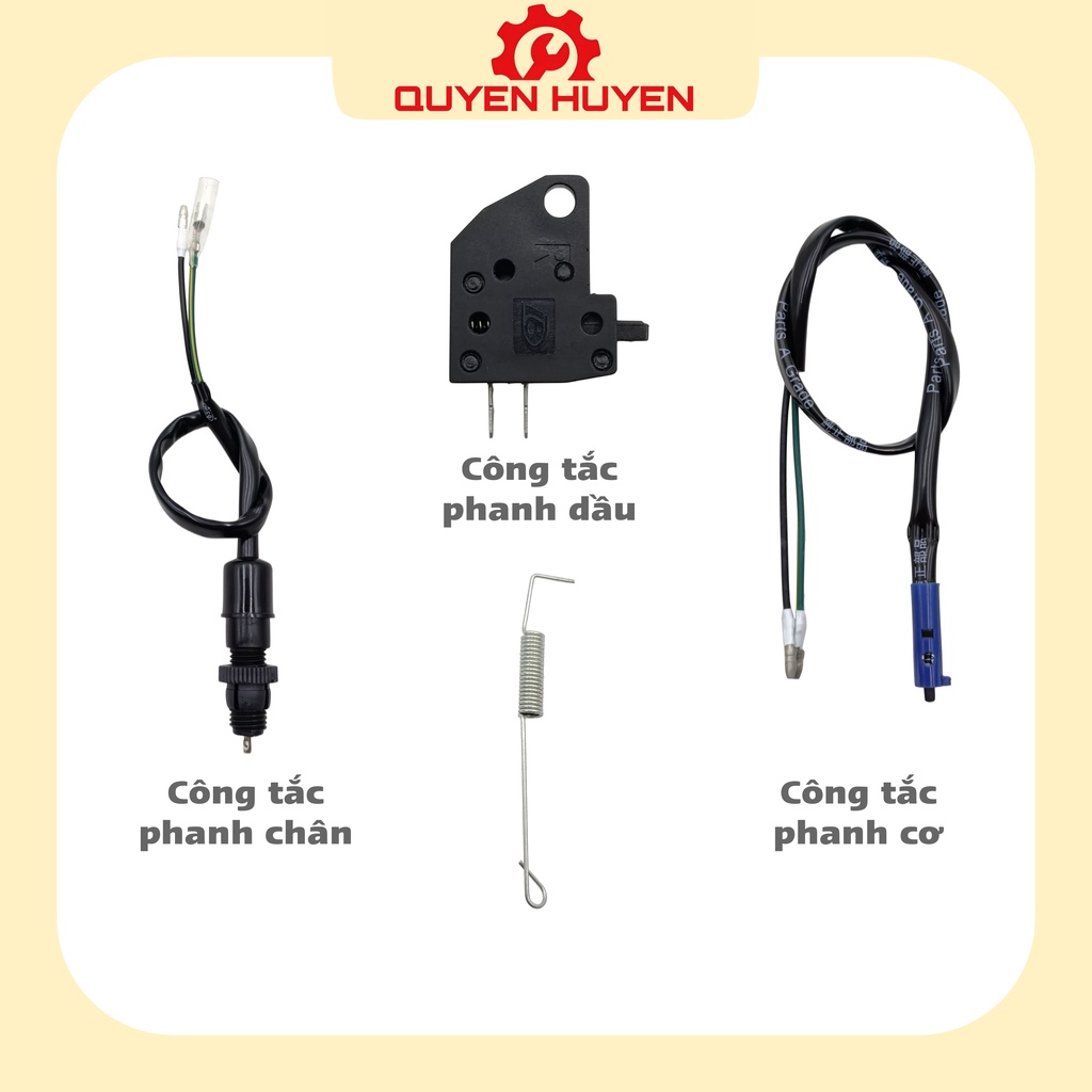 Công tắc phanh chân, phanh dầu, phanh cơ - Dành cho xe máy Honda, Dream, Wave, Cub, AB, Lead - Lò xo phanh chân - Stop