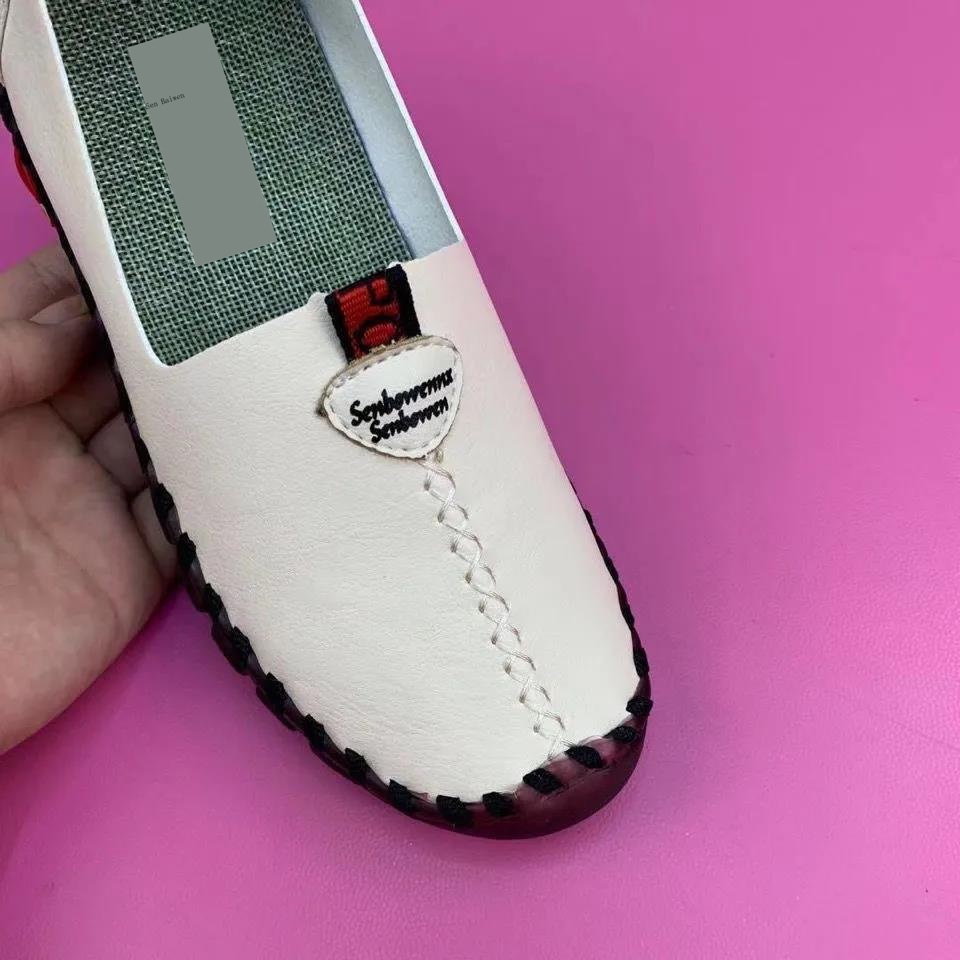 Giày Búp Bê Da Mềm Đế Bằng Thoải Mái Thời Trang Cho Phụ Nữ Trung Niên