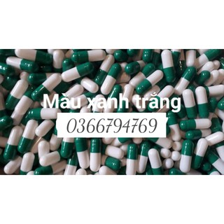 Vỏ nang con nhộng rỗng 1000psc size số 0 màu  xanh trắng