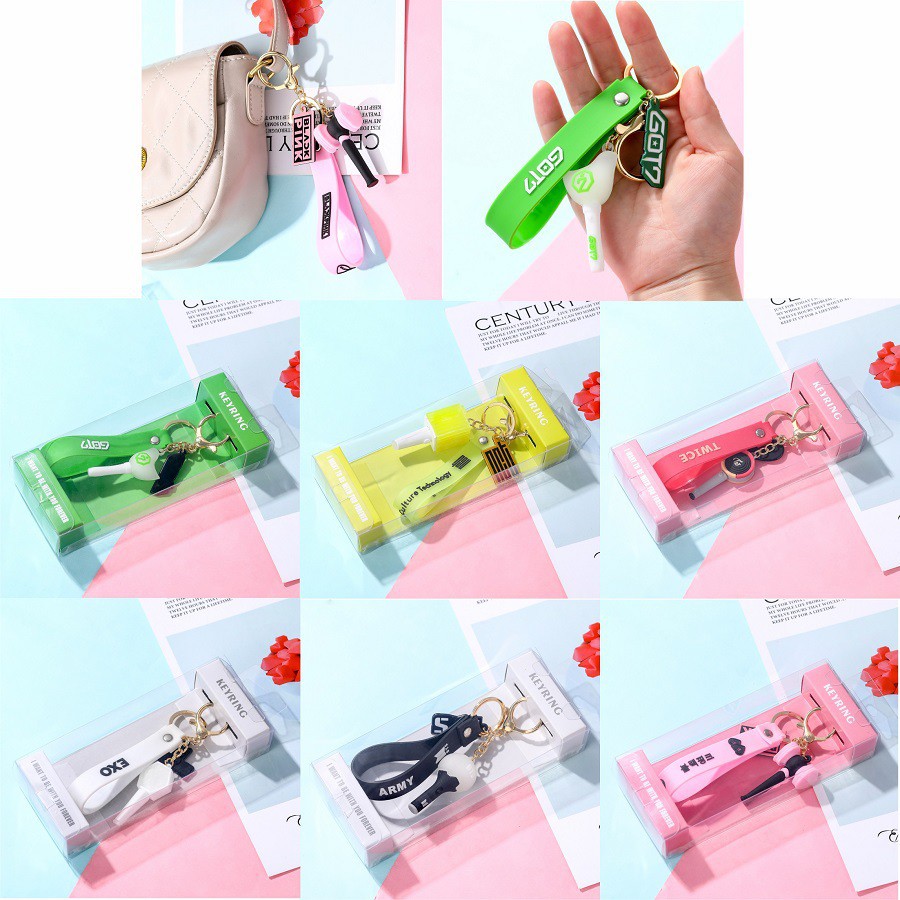 Móc Khóa Silicon Hình Nhóm Nhạc Blackpink EXO GOT7 Twice 3D Sáng Tạo