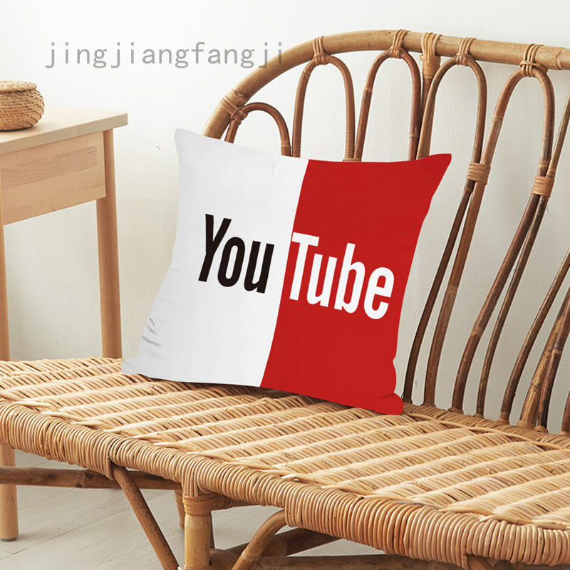 Vỏ Gối In Logo Youtube Màu Đỏ Và Đen