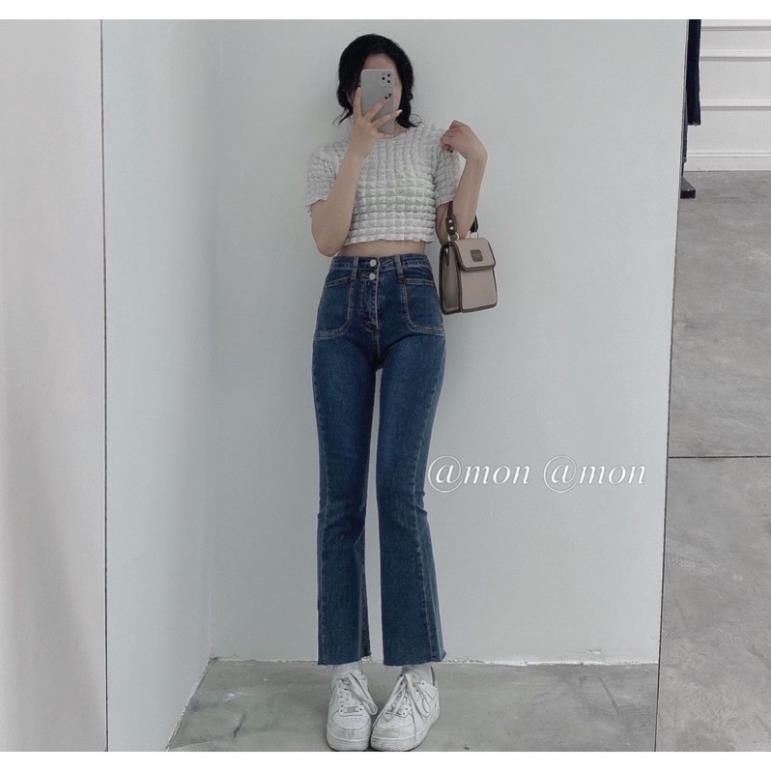 Áo croptop xốp to 2 màu