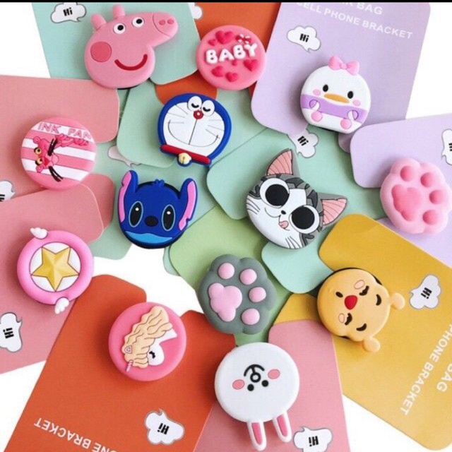Giá đỡ điện thoại iring pop có thể thu gọn hình kaws mây hoa thú  khủng long dễ thương cute