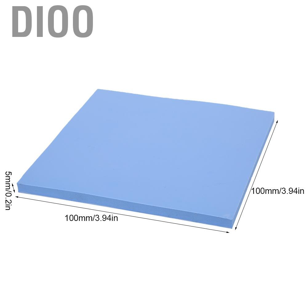 Dioo Blue Thermal Conductive Pad CPU GPU Heat Dissipation Sheet 100x100x5mm 1.5W/m-k