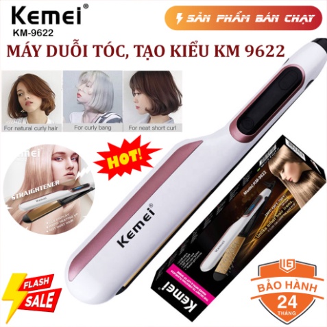 Máy Là Tóc,Máy Ép Duỗi Tóc Thẳng 10 Mức Chỉnh Nhiệt KEMEI 9622 - Tạo Kiểu,Làm Đẹp, Là Thẳng Tóc