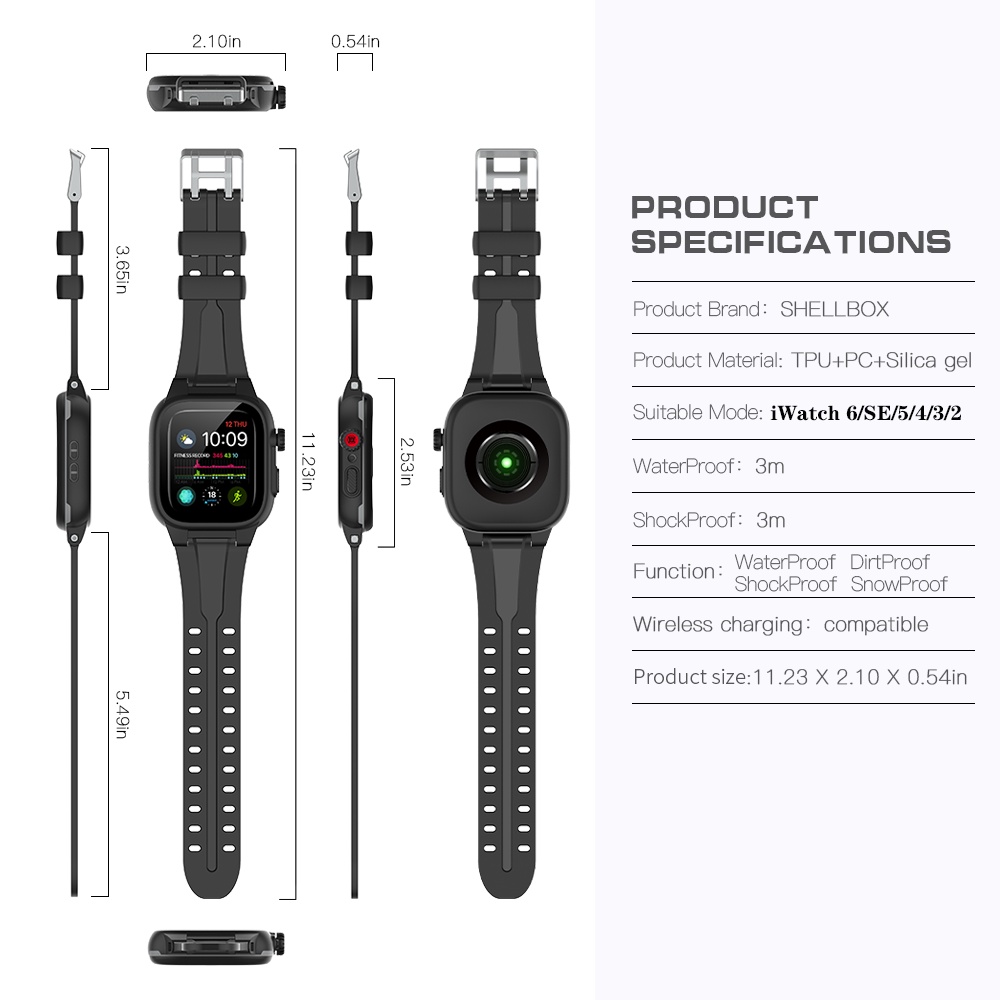 Vỏ Bảo Vệ Màn Hình Chống Sốc Chống Thấm Nước Chống Bụi Cho apple watch series 9 8 7 45mm 41mm 6 se 5 4 3 2 44mm 42mm