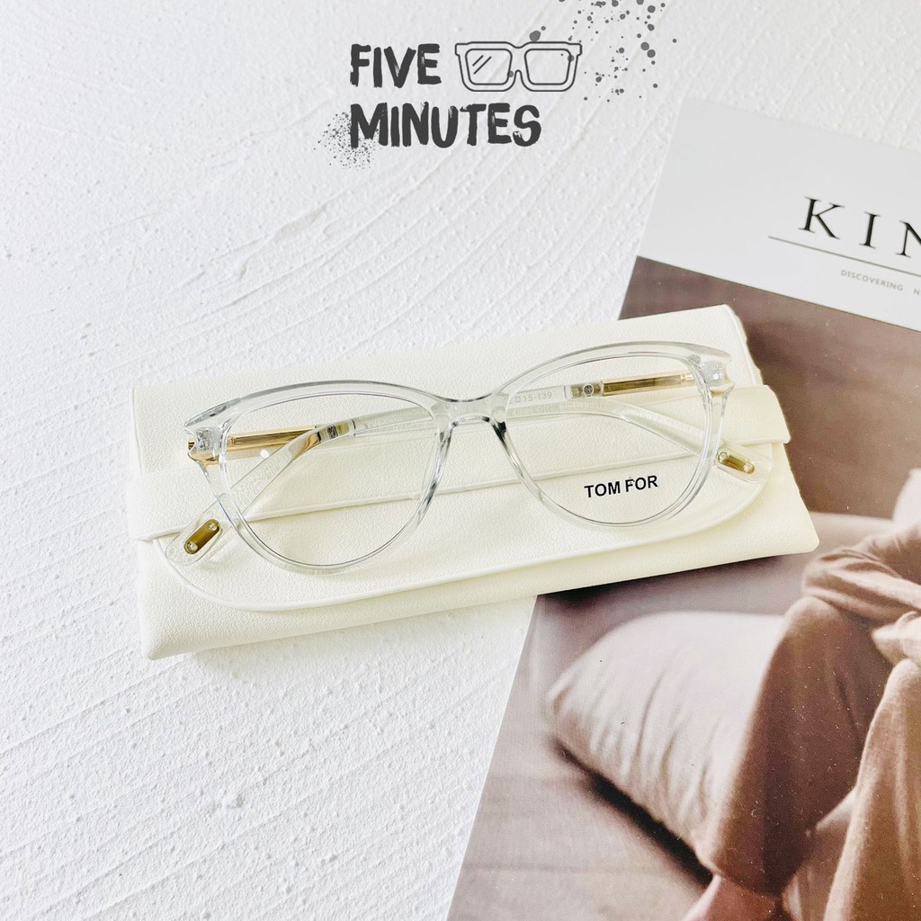 Gọng kính cận nữ, kính mắt mèo nhựa dẻo 3 màu Fiveminutes dễ đeo