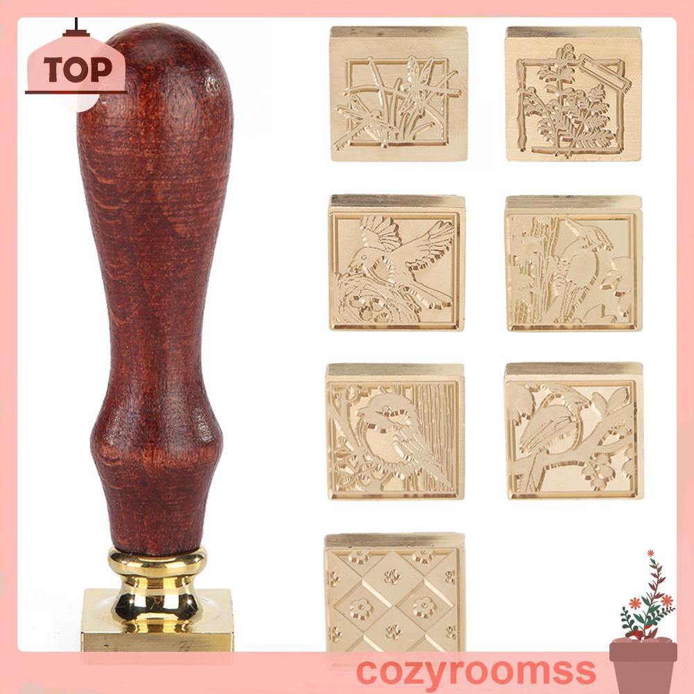 Con dấu sáp hình vuông chủ đề cây cảnh động vật phong cách retro dùng cho trang trí sổ tay