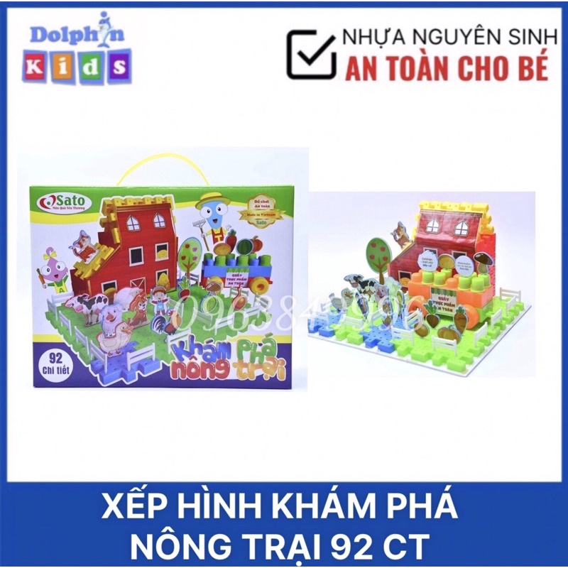 Đồ Chơi Xếp Hình Khám Phá Nông Trại Sato 92 Chi Tiết