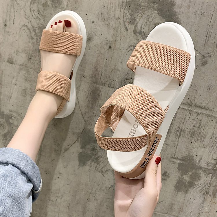 Sandal nữ quai chun ngang chun sau ôm chân đế êm